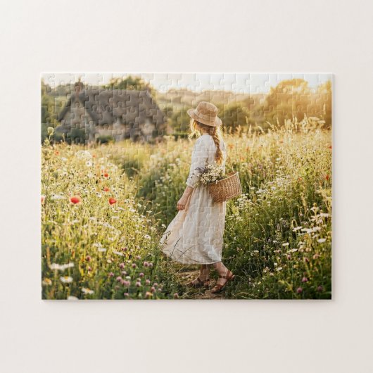 Vrouw in tarweveld legpuzzel (Horizontaal)