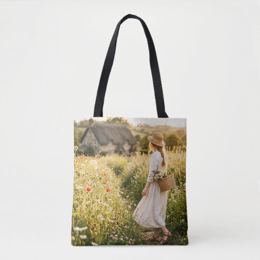 Vrouw in tarweveld tote bag (Voorkant)
