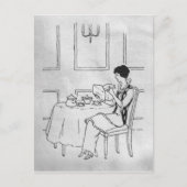  vrouw in Tea Briefkaart (Voorkant)
