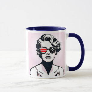 Vrouw in US-stijl. Mok