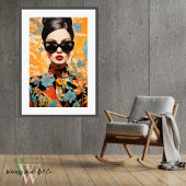 Vrouw in Vette Kleurendruk Maximalistische Kunst Poster