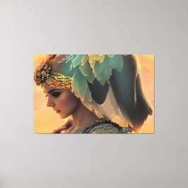 Vrouw in Wachten: Uitgerekte Canvas Print