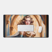 Vrouw in weelderige gouden turquoise kleding van X Bureaumat (Keyboard & Muis)