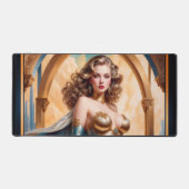 Vrouw in weelderige gouden turquoise kleding van X Bureaumat (Voorkant)