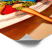 Vrouw in Witte auto van 1950 door Gil Elvgren Poster (Hoek)