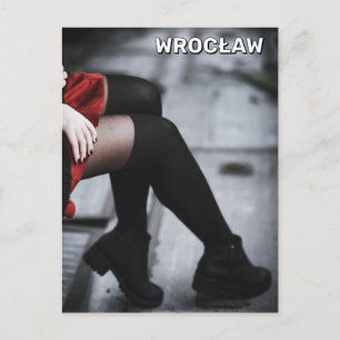 Vrouw in Wrocław, Polen Briefkaart