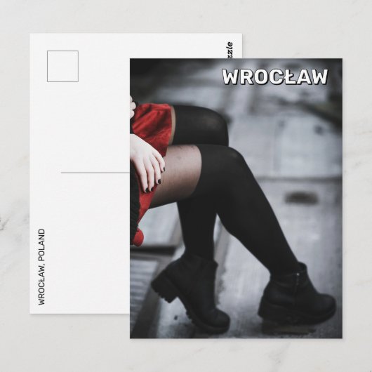 Vrouw in Wrocław, Polen Briefkaart (Voorkant / Achterkant)