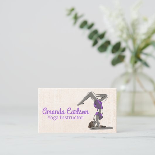 Vrouw in Yoga Pose Visitekaartje (Staand voorkant)