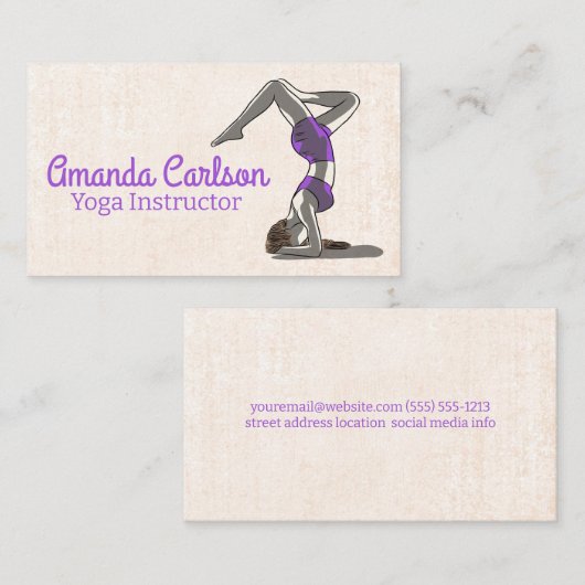 Vrouw in Yoga Pose Visitekaartje (Voorkant / Achterkant)