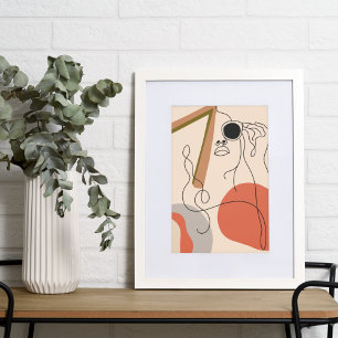 Vrouw in zonnebril Boho stijl Foto Afdruk