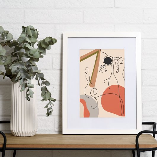 Vrouw in zonnebril Boho stijl Foto Afdruk
