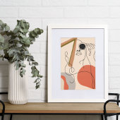 Vrouw in zonnebril Boho Style Foto Afdruk