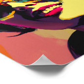 Vrouw in Zonnebril Pop Art Poster (Hoek)