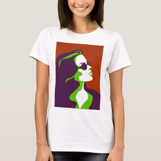 Vrouw in zonnebril t-shirt (Voorkant)