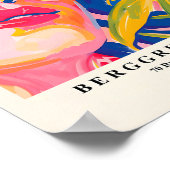 Vrouw in zonnebril, zomer tropisch Poster, roze Poster (Hoek)