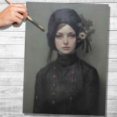 Vrouw in zwart 1 Decoupage papier