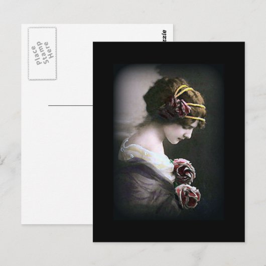 vrouw in zwart Briefkaart (Voorkant / Achterkant)