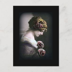 vrouw in zwart Briefkaart