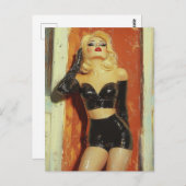  vrouw in zwart Briefkaart (Voorkant / Achterkant)