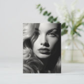 Vrouw in Zwart en Wit Briefkaart (Staand voorkant)