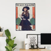  vrouw in zwart op tijdschrift uit 1915 poster (Thuiskantoor)