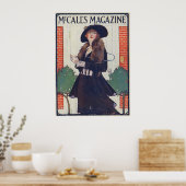 vrouw in zwart op tijdschrift uit 1915 poster (Keuken)