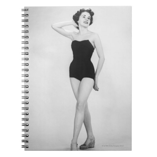 Vrouw in Zwarte Corset Notitieboek (Voorkant)