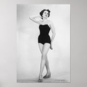 Vrouw in Zwarte Corset Poster (Voorkant)