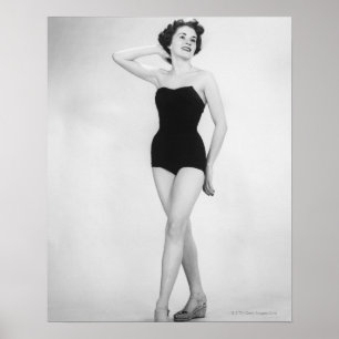 Vrouw in Zwarte Corset Poster