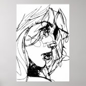 VROUW IN ZWARTE EN WITTE POSTER (Voorkant)