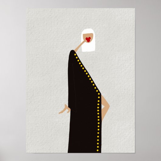 Vrouw in Zwarte Glam Modekunst Poster (Voorkant)