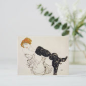 Vrouw in zwarte kousen door Egon Shiele Briefkaart (Staand voorkant)