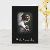  vrouw in zwarte sympathiekaart kaart (Gele Bloem)