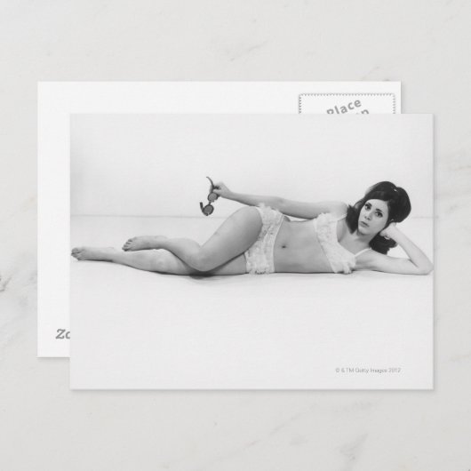 Vrouw in zwemkleding briefkaart (Voorkant / Achterkant)