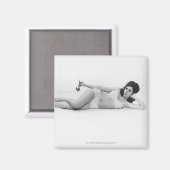 Vrouw in zwemkleding magneet (Voorkant / Achterkant)