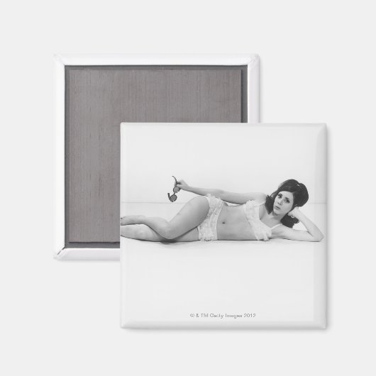 Vrouw in zwemkleding magneet (Voorkant / Achterkant)