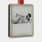 Vrouw in zwemkleding metalen ornament (Rechts)