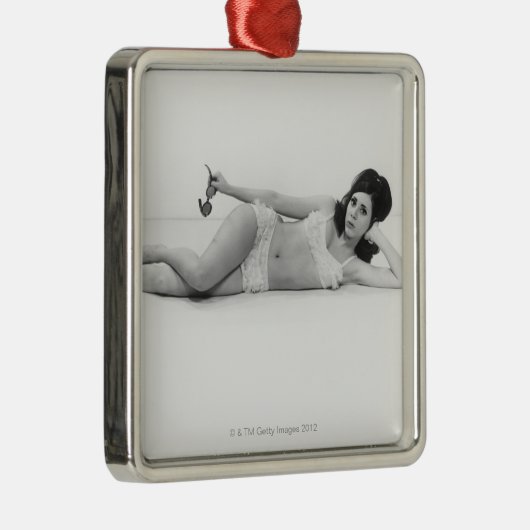 Vrouw in zwemkleding metalen ornament (Rechts)