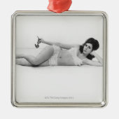 Vrouw in zwemkleding metalen ornament (Voorkant)