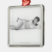 Vrouw in zwemkleding metalen ornament (Links)