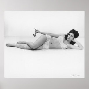 Vrouw in zwemkleding poster