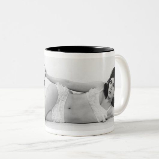 Vrouw in zwemkleding tweekleurige koffiemok (Voorkant rechts)