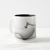 Vrouw in zwemkleding tweekleurige koffiemok (Voorkant links)