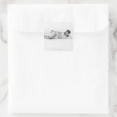 Vrouw in zwemkleding vierkante sticker (Tas)