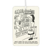 Vrouw informeert in een boekwinkel luchtverfrisser (Voorkant)