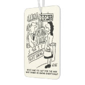 Vrouw informeert in een boekwinkel luchtverfrisser (Links)