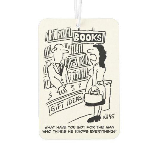 Vrouw informeert in een boekwinkel luchtverfrisser (Achterkant)