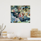 Vrouw Ironing, 1912 Poster (Keuken)