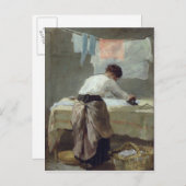 Vrouw Ironing Briefkaart (Voorkant / Achterkant)