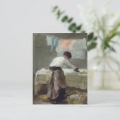Vrouw Ironing Briefkaart (Staand voorkant)